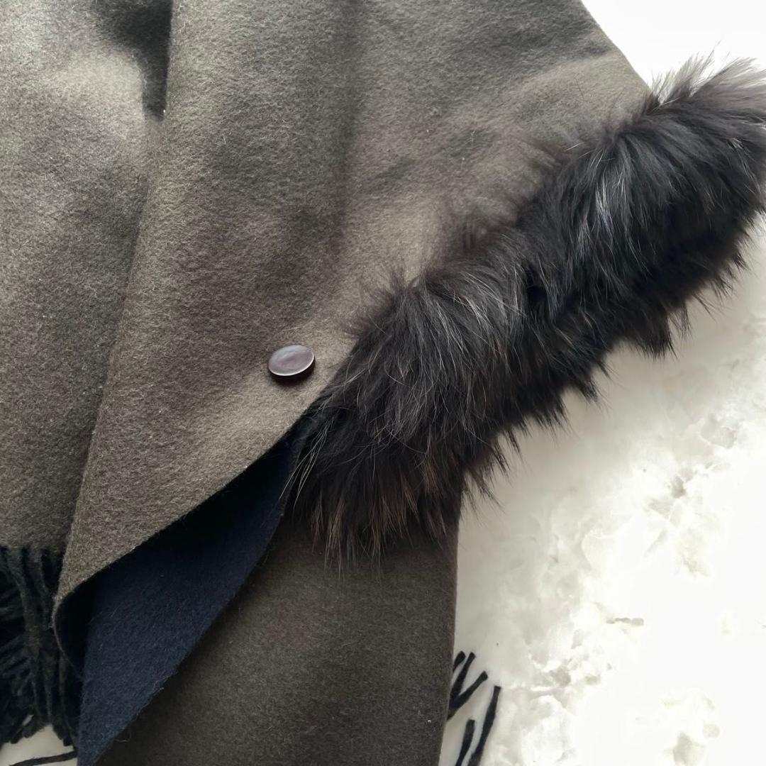 【美品】GRACE CONTINENTAL　ポンチョ　チャイニーズラクーンファー