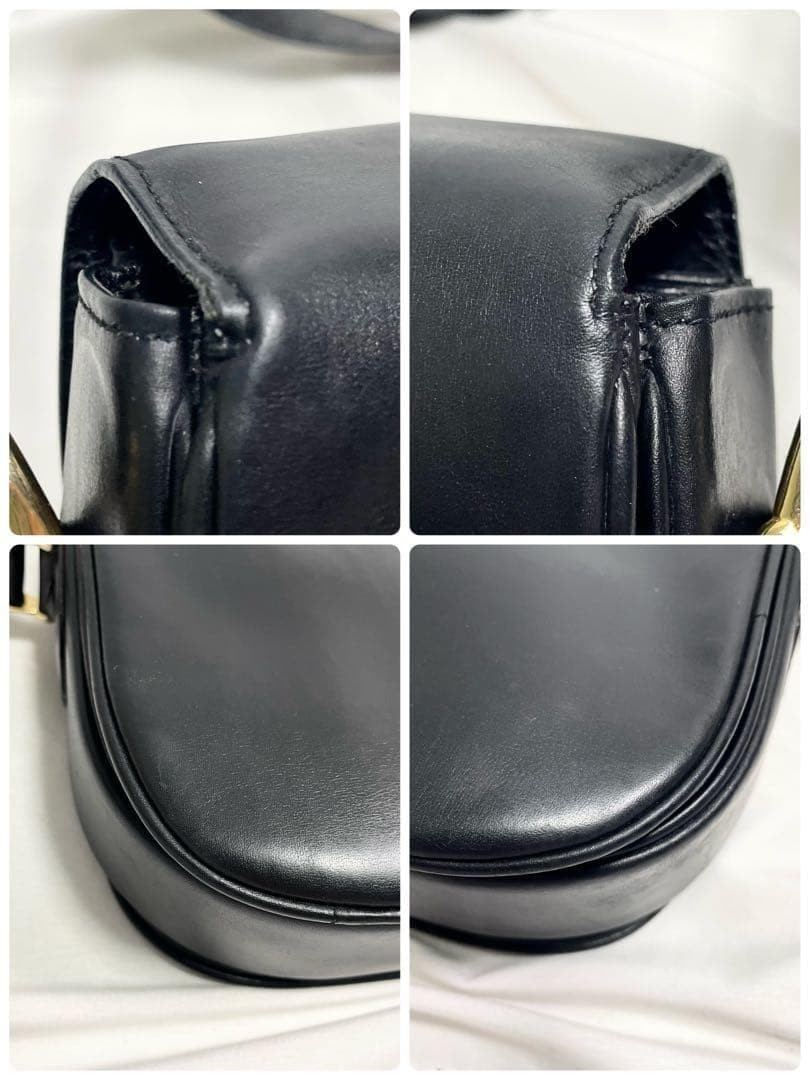 セリーヌ ショルダーバッグ 馬車金具 カーフレザー ブラック 黒 大容量 多機能