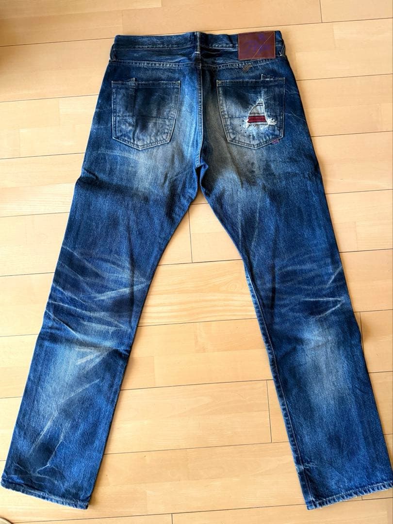 PRPS 紫製品　ダメージ加工デニム　W33