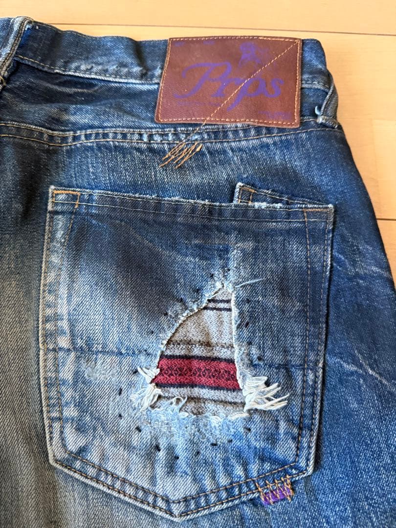 PRPS 紫製品　ダメージ加工デニム　W33