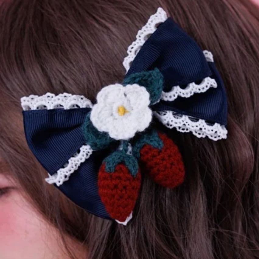 Chalmiere ベイクドベリー 紺 ジャンスカ＆ヘアクリップ セット