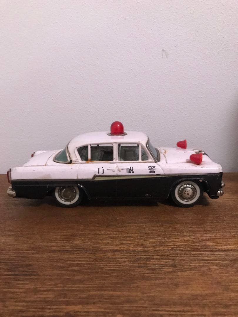 希少 萬代屋 初代トヨペットクラウン 警視庁 ブリキ パトカー 玩具 車 toy