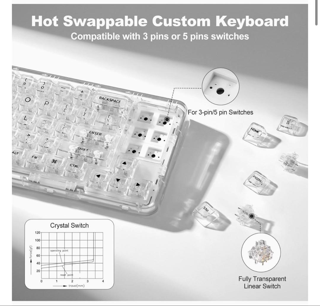 【SNS大バズり】YUNZII X71 MACも対応RGBコトコト音キーボード