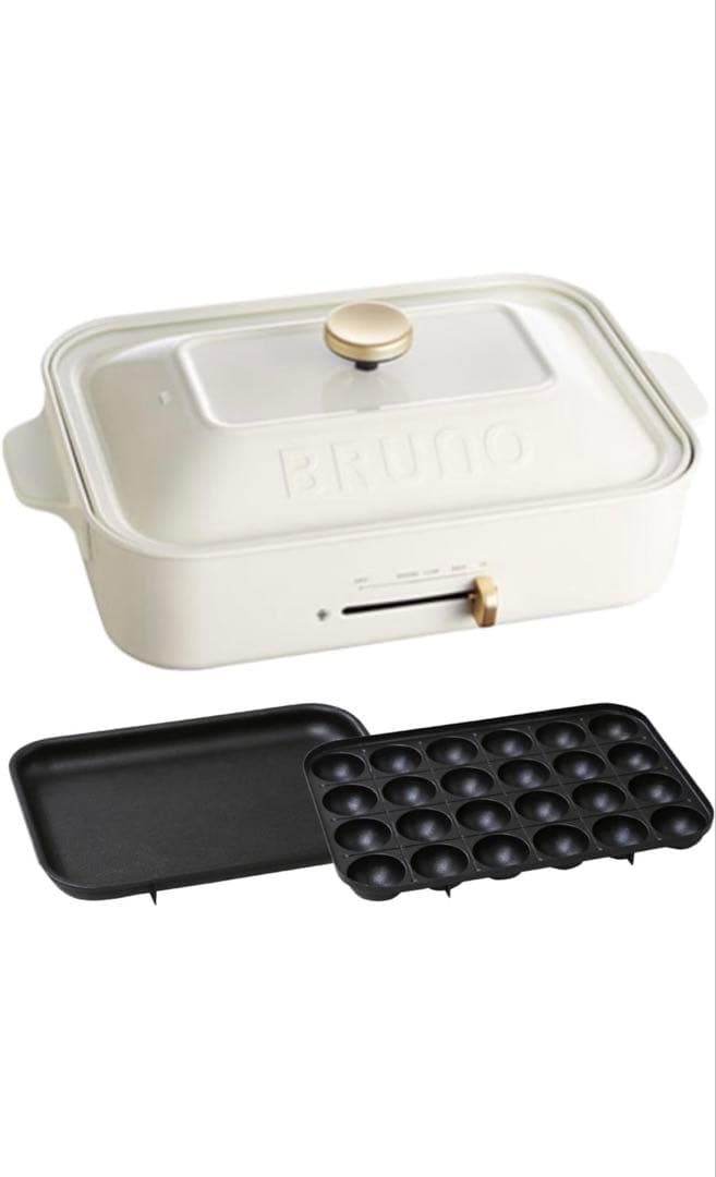 新品未使用　［鍋付き］BRUNO コンパクトホットプレート ホワイト