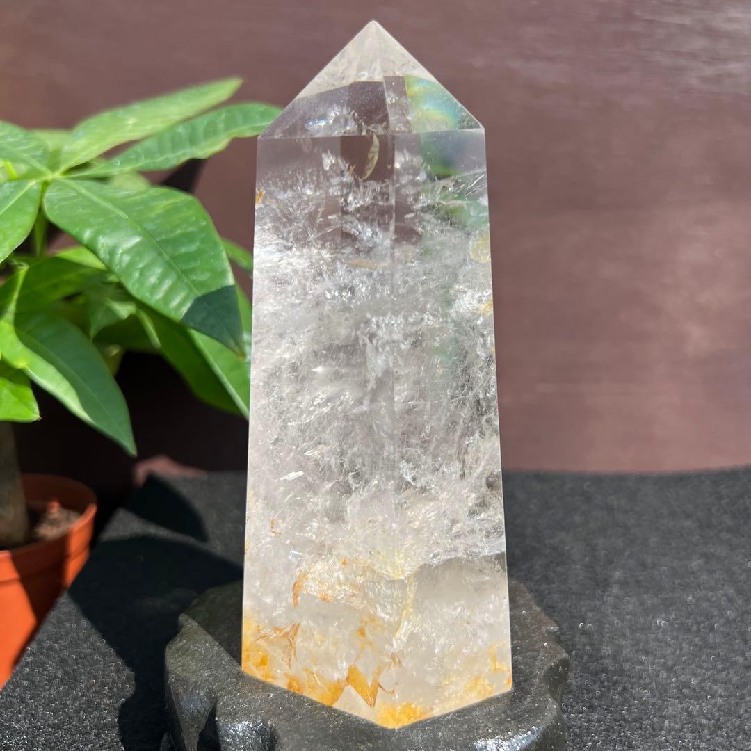 水晶 六角柱 虹入り ポイント 天然石 原石 パワーストーン