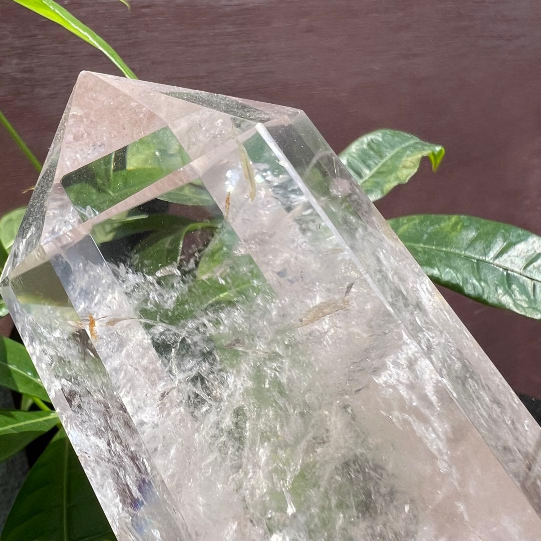 水晶 六角柱 虹入り ポイント 天然石 原石 パワーストーン