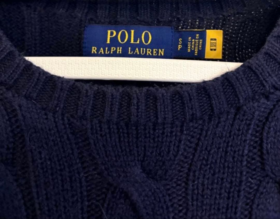Polo Ralph Lauren ケーブル編みセーター Sサイズ ネイビー
