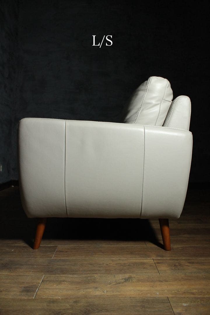 首都圏送無料〜IDC OTSUKA L/S 30万本革3人掛けソファ　オットマン