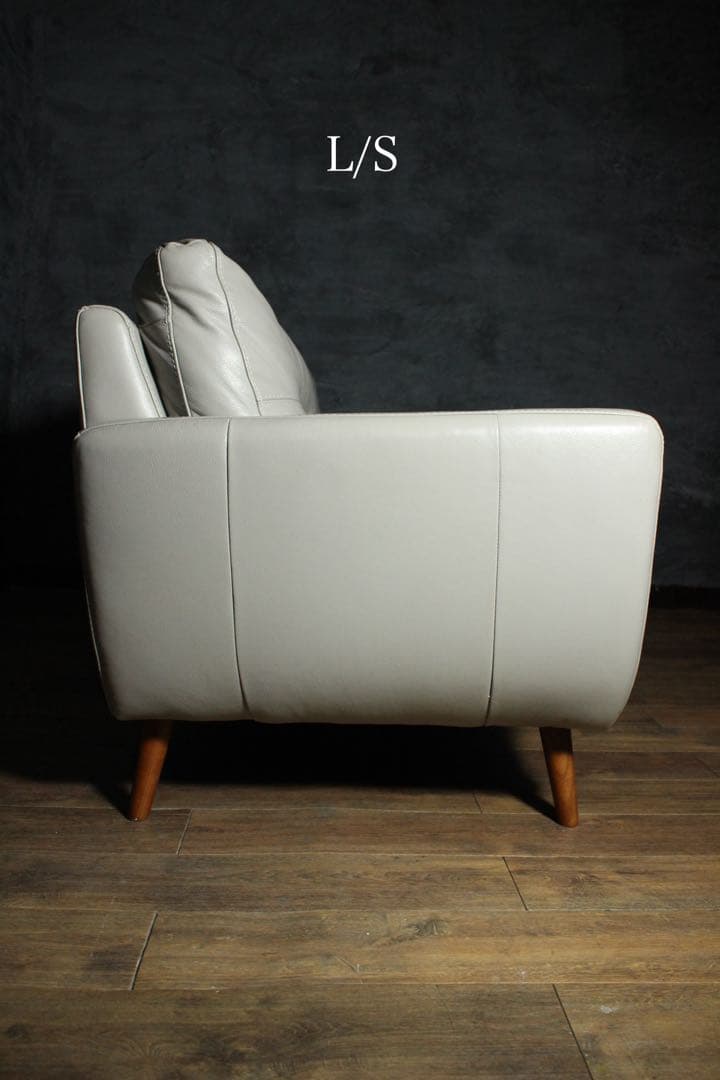 首都圏送無料〜IDC OTSUKA L/S 30万本革3人掛けソファ　オットマン