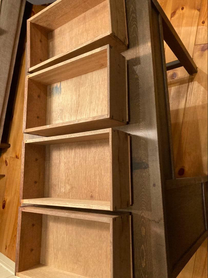 木製ダークブラウンデスク 引き出し6つ付き　アンティーク家具