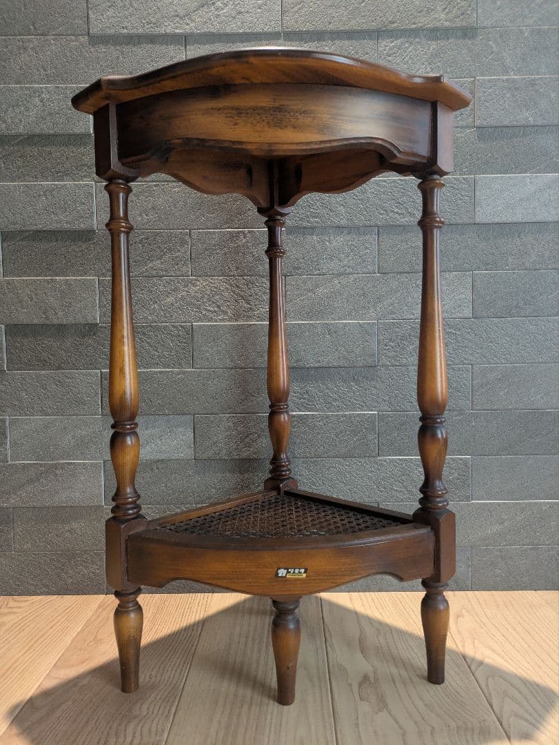 【オールドカリモク】コロニアル サイドテーブル アンティーク 木製家具 飾り棚