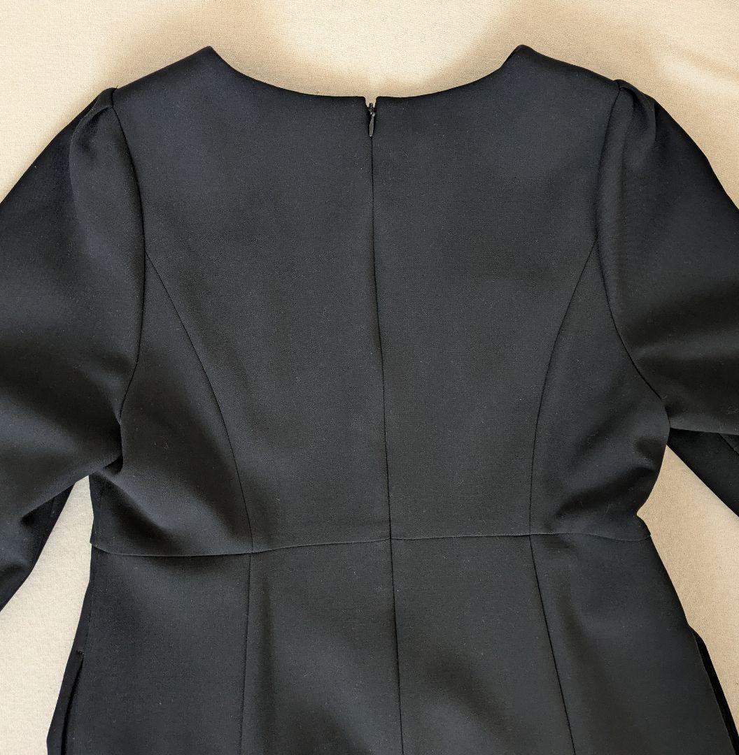 グリーンレーベルリラクシング ダブルクロス ワンピース 長袖ワンピース 黒