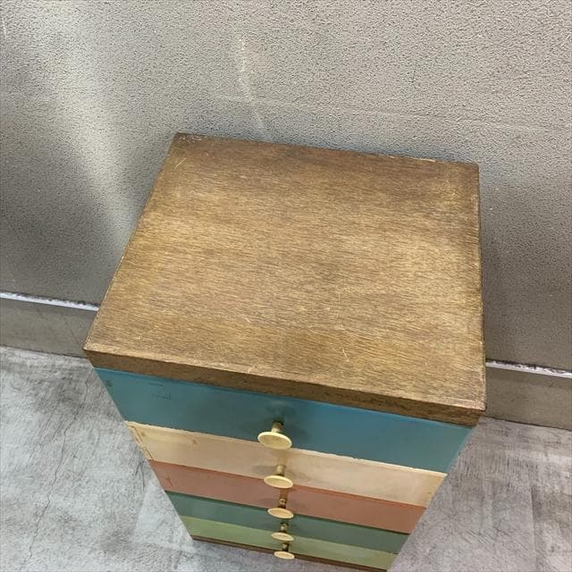 昭和レトロ古家具カラーサイドチェスト