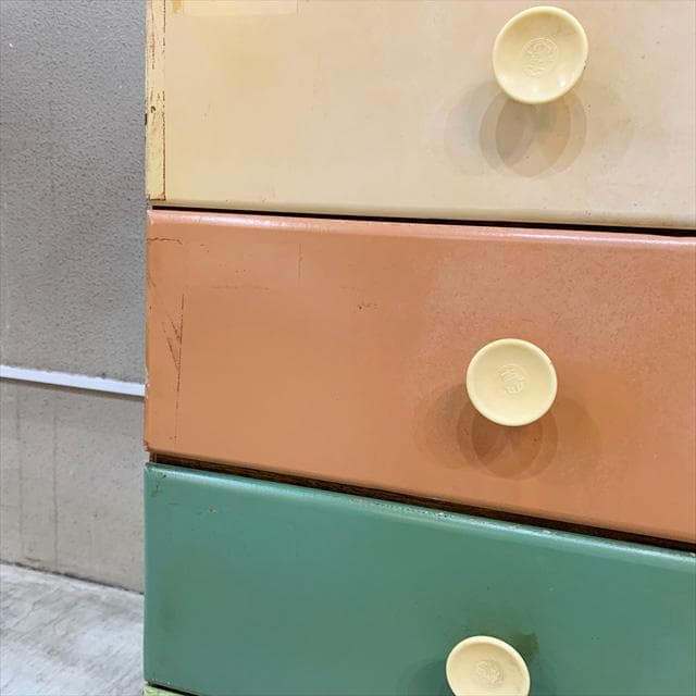 昭和レトロ古家具カラーサイドチェスト