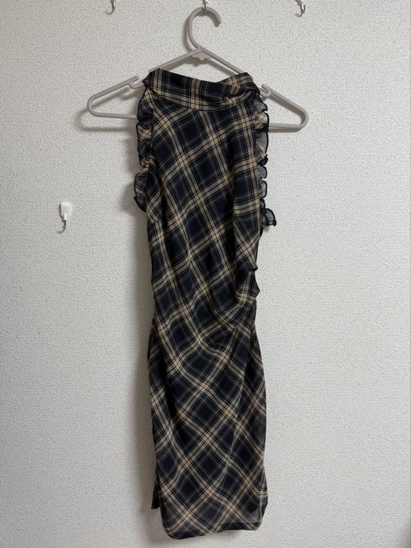 YILON MADE イロンDOLCE CHECK OP ワンピース NAVY