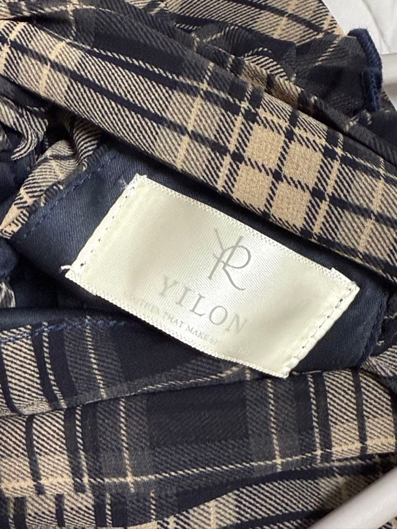 YILON MADE イロンDOLCE CHECK OP ワンピース NAVY