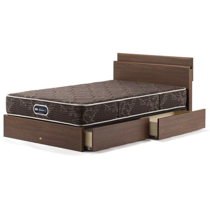 シモンズ　ダブルベッド　引出付き　フレーム+マットレス