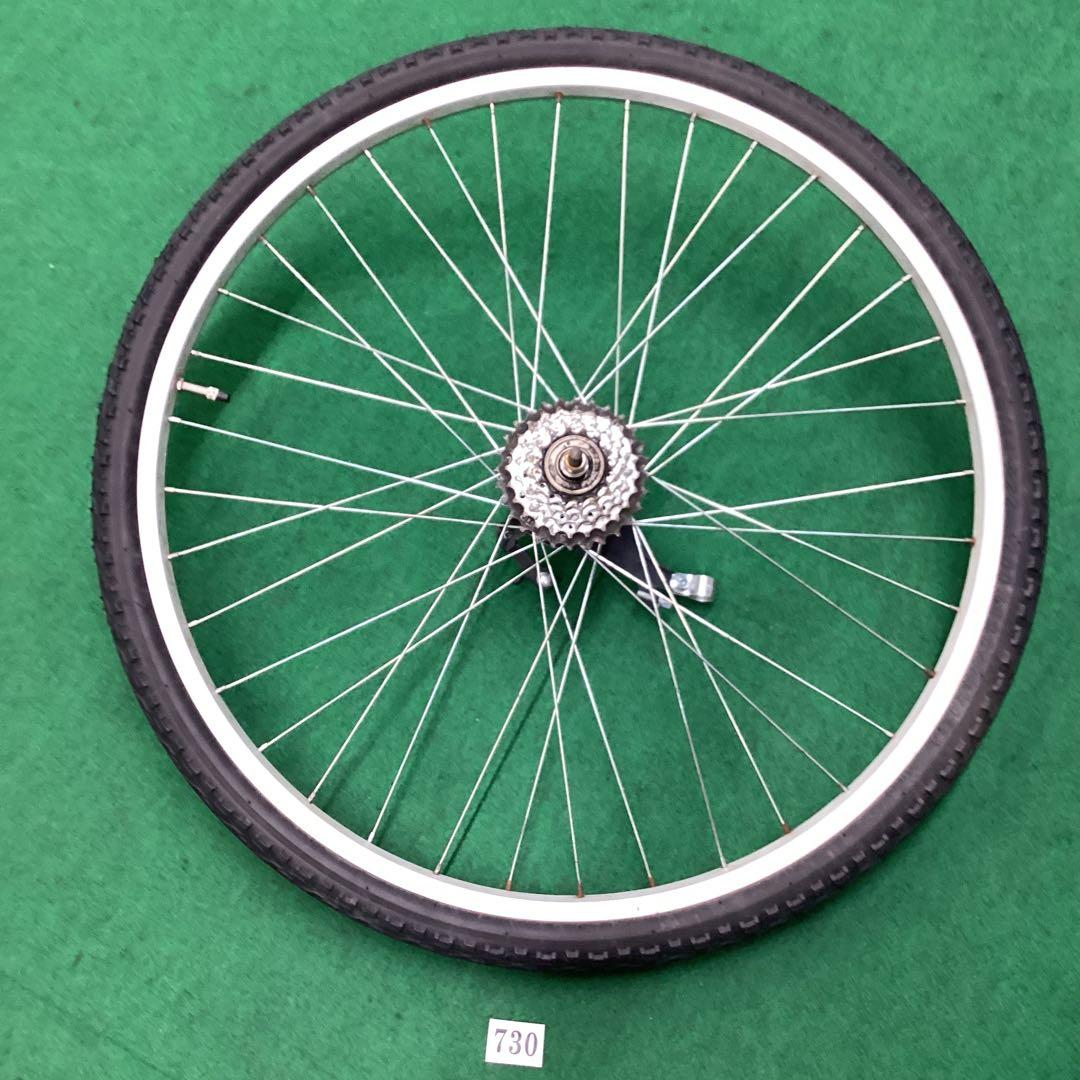 完組アルミホイール　後輪　700x42C タイヤ付　ON