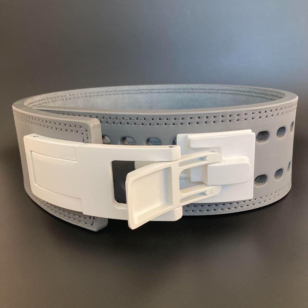 本革13ミリ パワーベルト パワーリフティング 筋トレ レバーアクション グレー