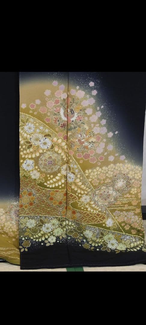 裄丈71cm　170cm　トールサイズ　正絹黒留袖　結婚式