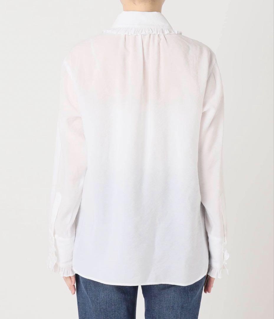 スピック&スパン　フリルカラーブラウス　ホワイト　タグ付き新品未使用