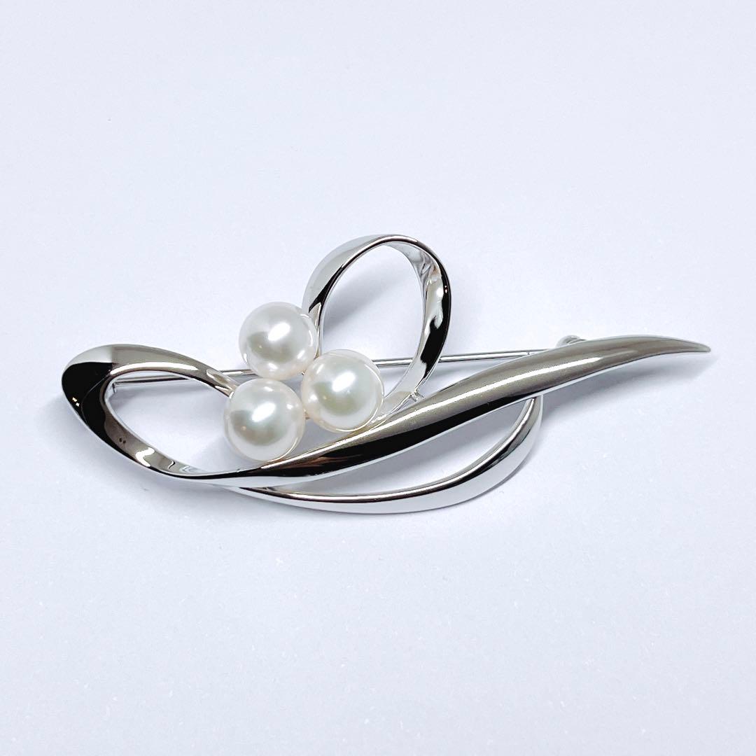 【新品同様】✨MIKIMOTO ミキモト パール　ブローチ フラワー　シルバー