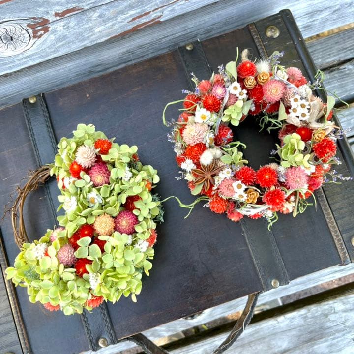 アナベル紫陽花　花畑リース