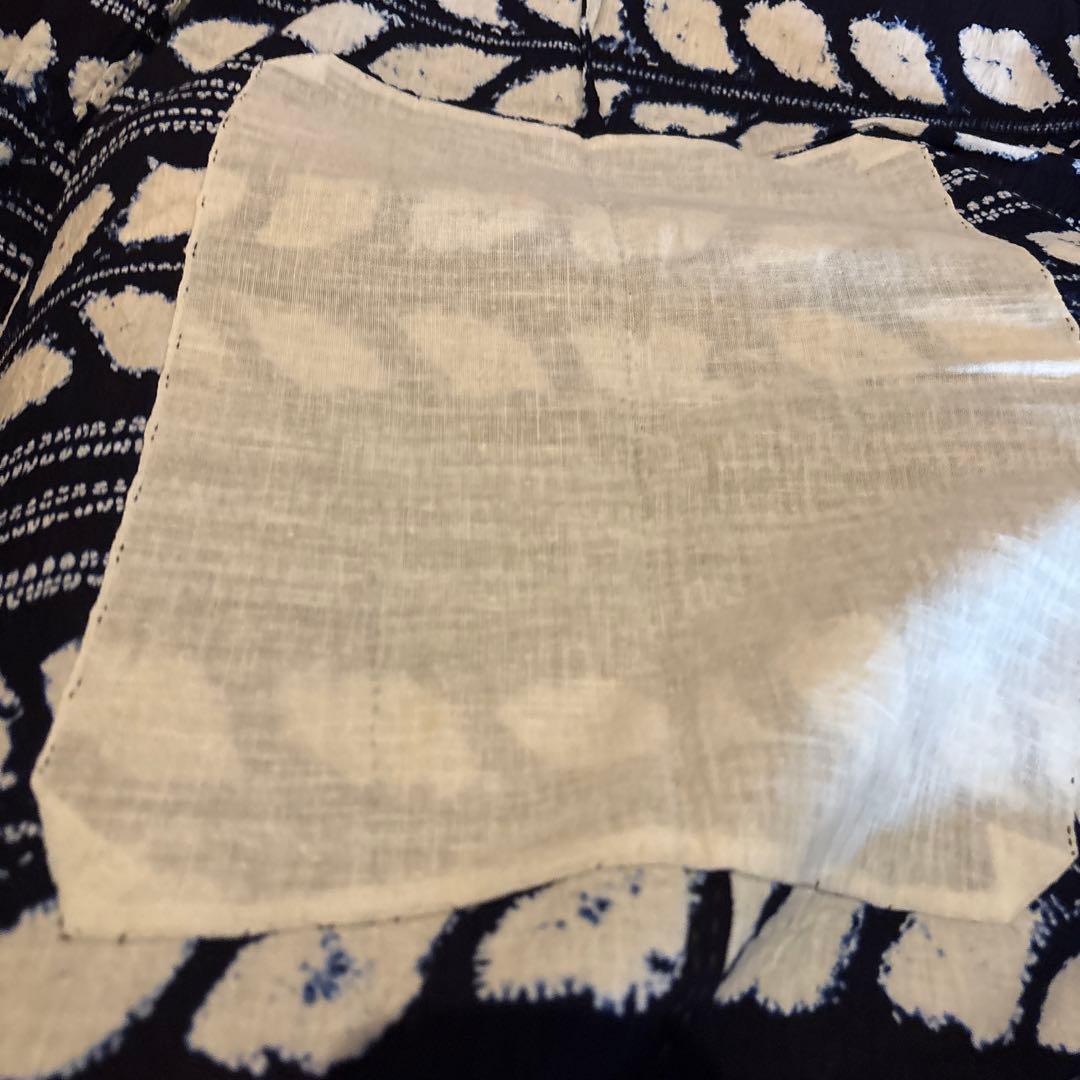 有松鳴海絞り浴衣 芭蕉 ボーダー 手縫い 藍染 アンティーク ヴィンテージ 絞り