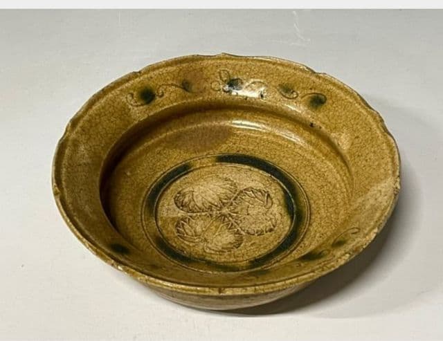 【時代 黄瀬戸】葵紋向付け5客