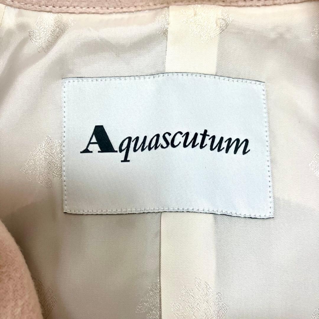 [美品] アクアスキュータム　現行品　ウールコート　ロング　パステルピンク　M