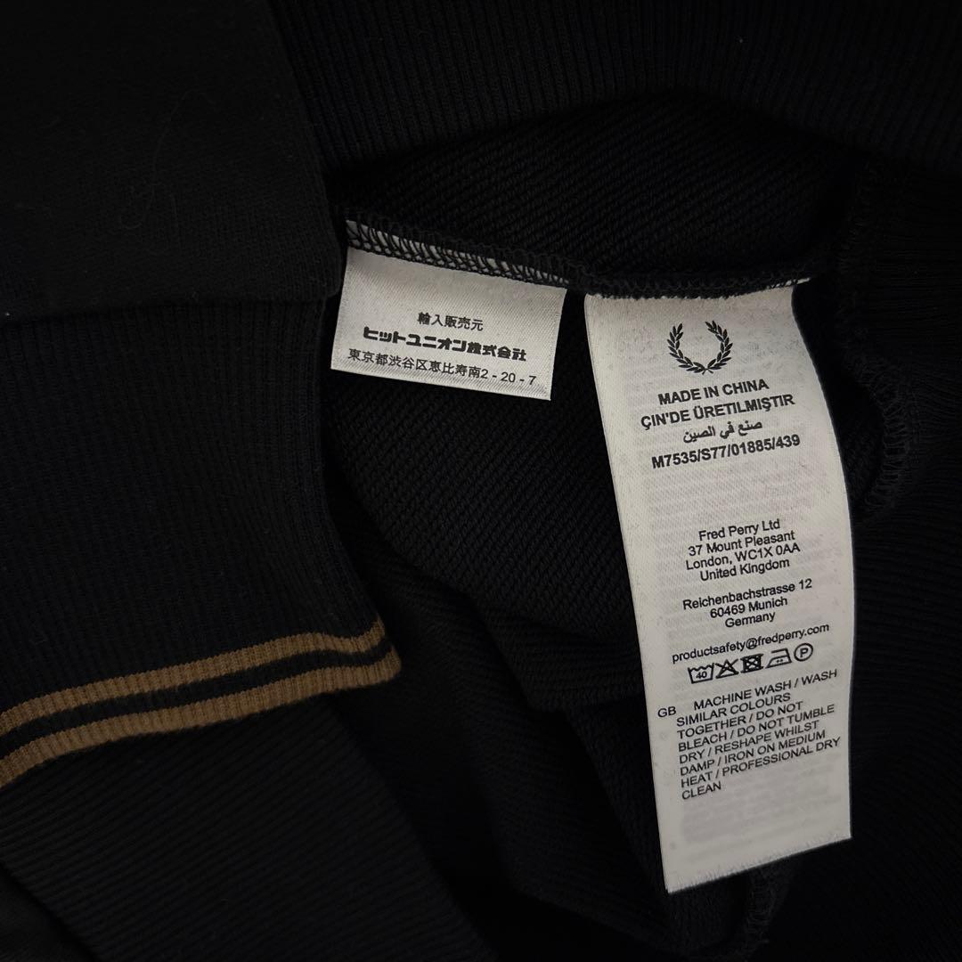FRED PERRY クルーネックスウェット S ブラック