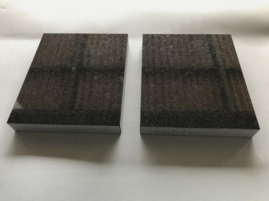 超最高級 天然黒御影石 オーディオボード●340×300×40●　ペア　送料無料