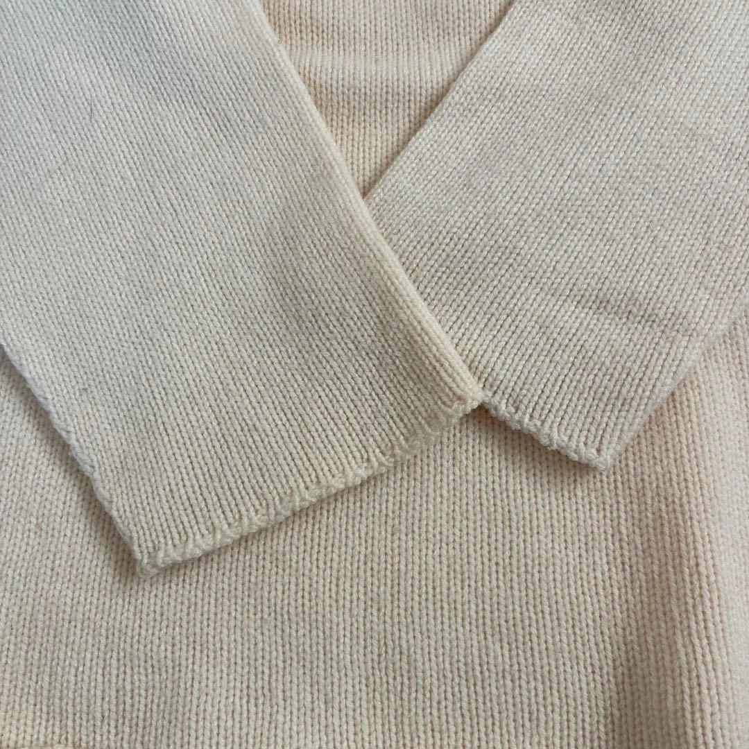 エトロ　カシミヤ100 クリーム色 タートルネックニット