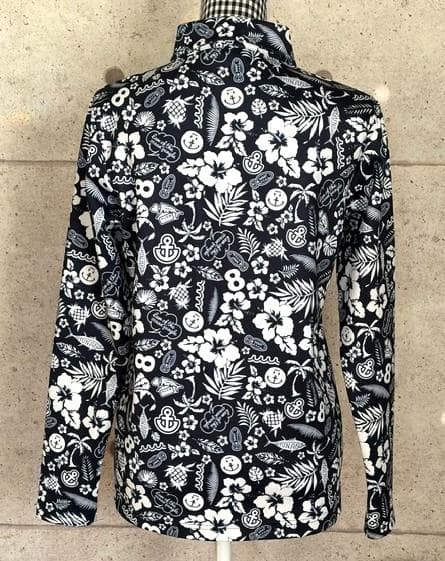 ☆ムータmuta MARINE　ゴルフメンズ総柄ランダムロゴ　長袖ポロシャツ