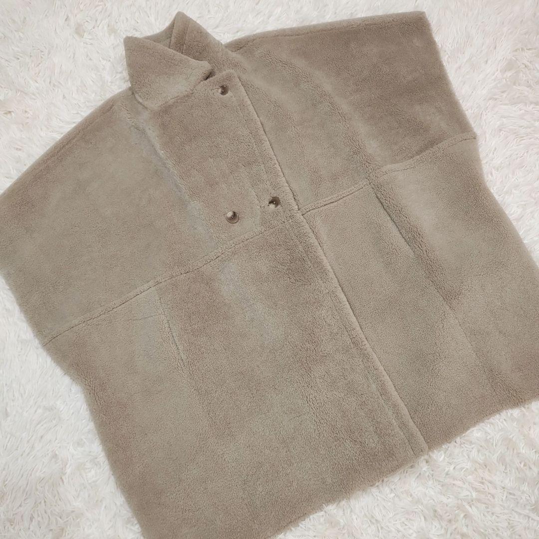 paripari様　AMERI　極美品　ベージュ　ポンチョコート　リバーシブル