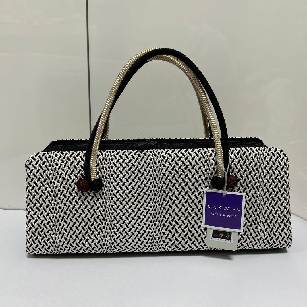 和装バック　利休バッグ　横長の型　小田巻付き　バッグ　組織り　衿秀　和想庵