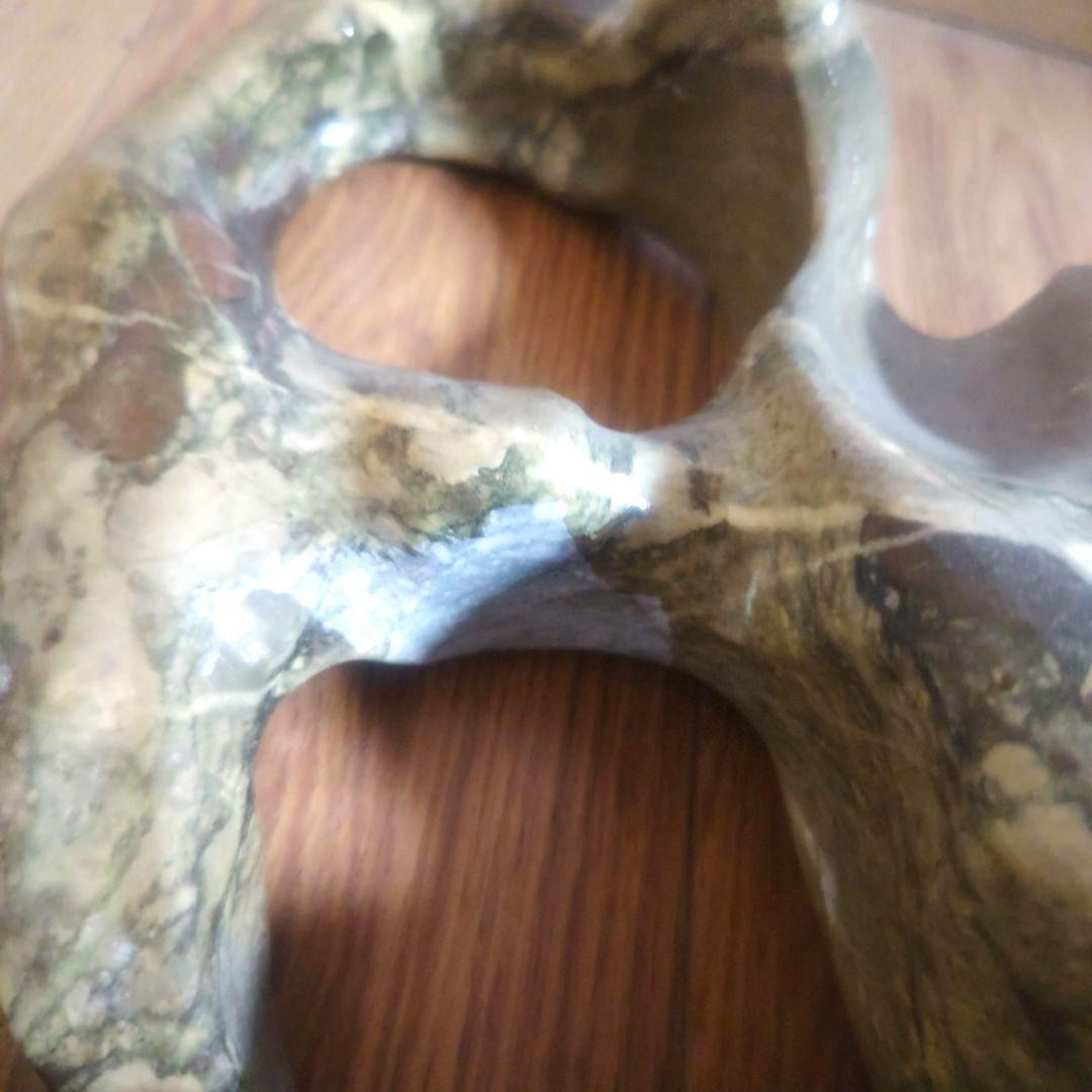 マーブル模様風　天然　鑑賞石置物　オブジェ　生け花　花瓶　インテリア小物　置物