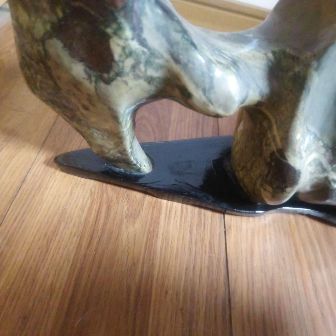 マーブル模様風　天然　鑑賞石置物　オブジェ　生け花　花瓶　インテリア小物　置物