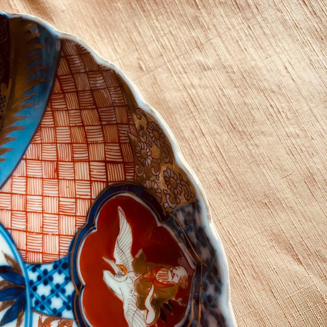 オールド深川製磁　皿　明治　大正　龍　鳳凰　松竹梅　古伊万里　ジャポニスム