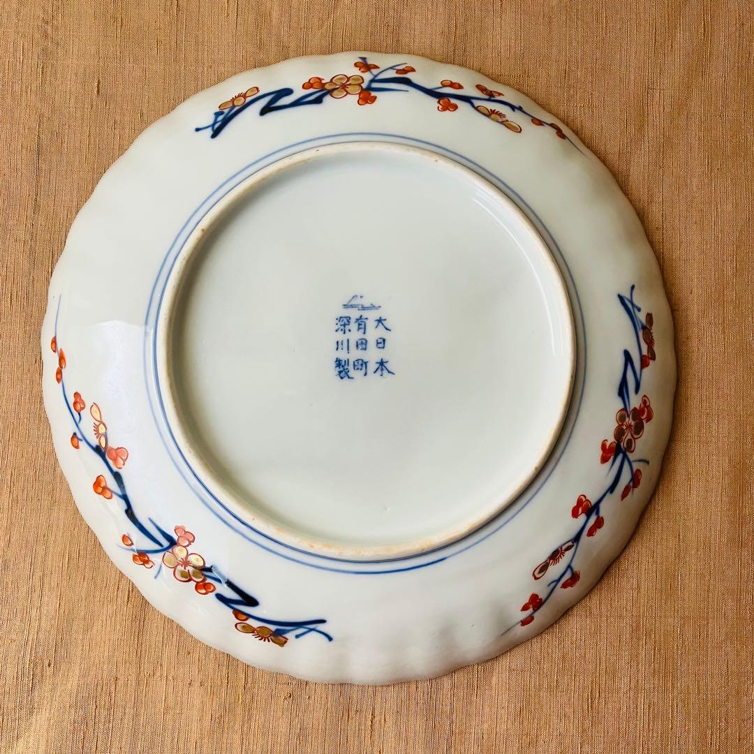 オールド深川製磁　皿　明治　大正　龍　鳳凰　松竹梅　古伊万里　ジャポニスム