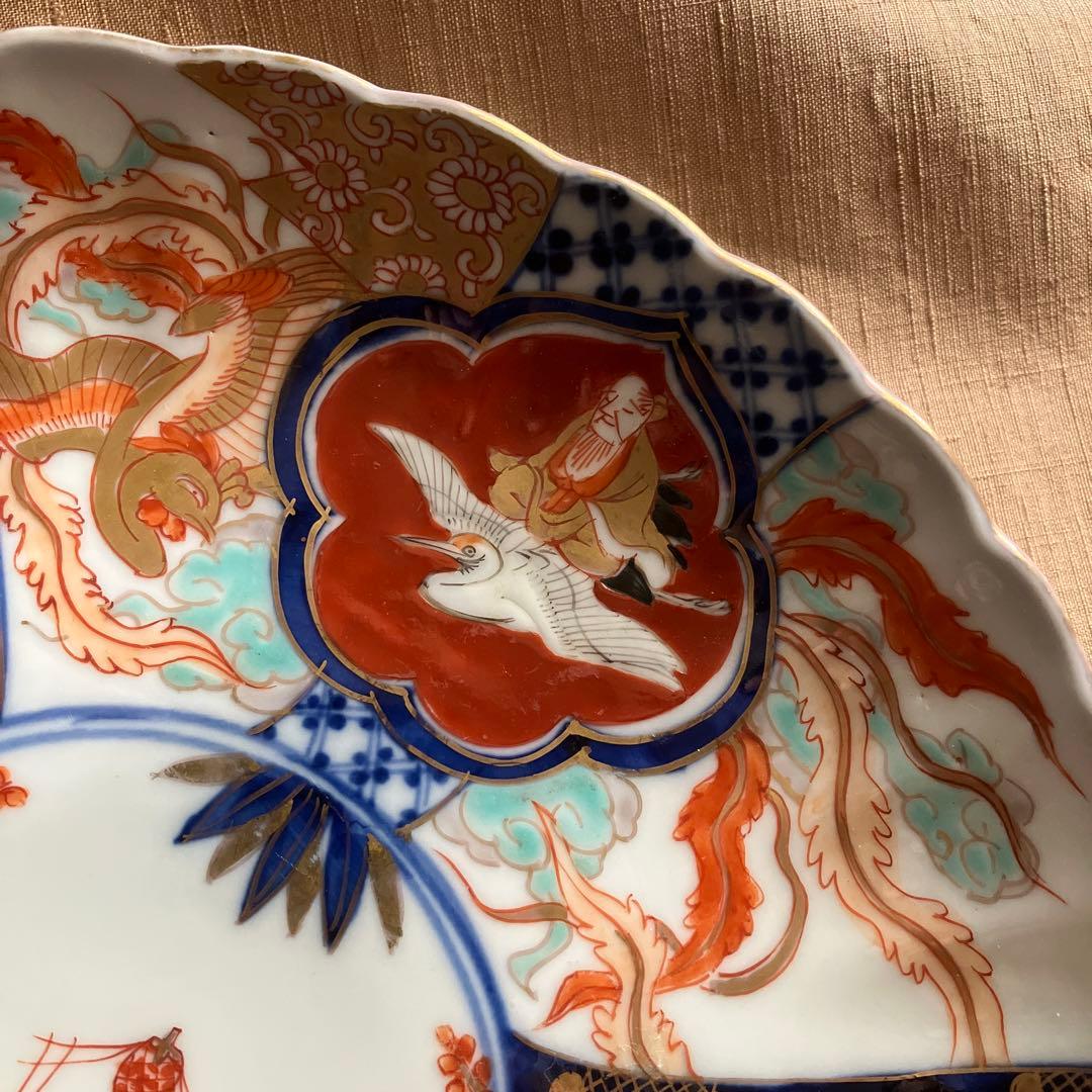 オールド深川製磁　皿　明治　大正　龍　鳳凰　松竹梅　古伊万里　ジャポニスム