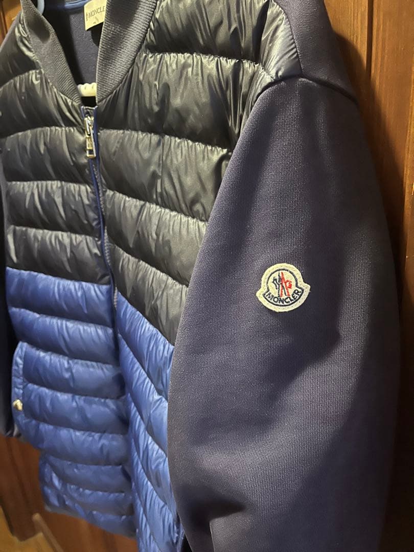 モンクレール メンズ ネイビー 切り替え ダウンジャケット