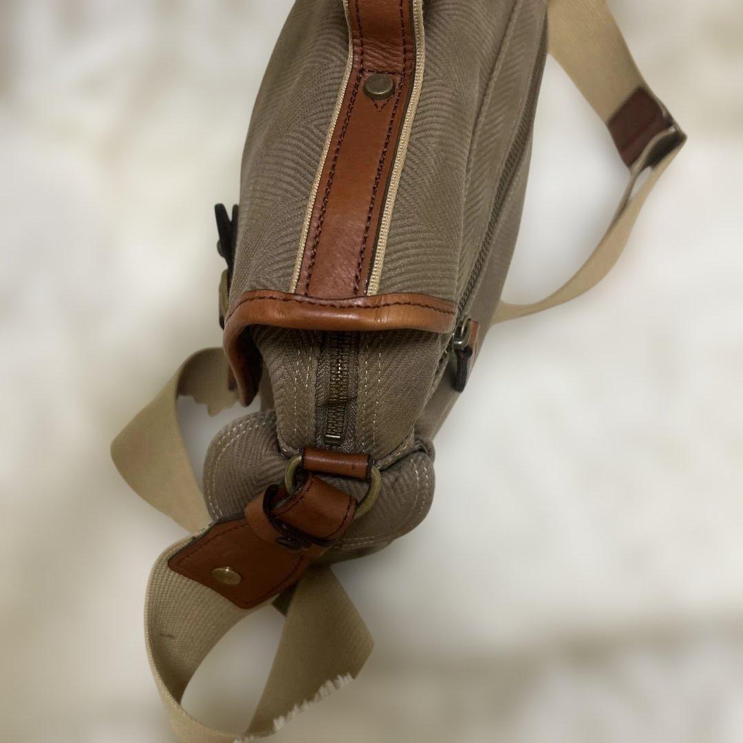 【美品】シルバーレイククラブ ヘリンボーン ショルダーバッグ ベージュ