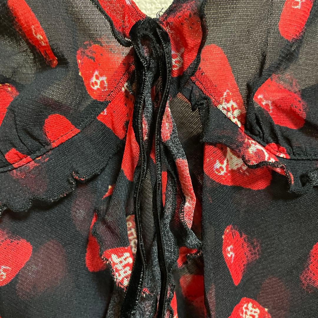 Hysteric Glamour Hysterics黒赤苺シースルーキャミソール