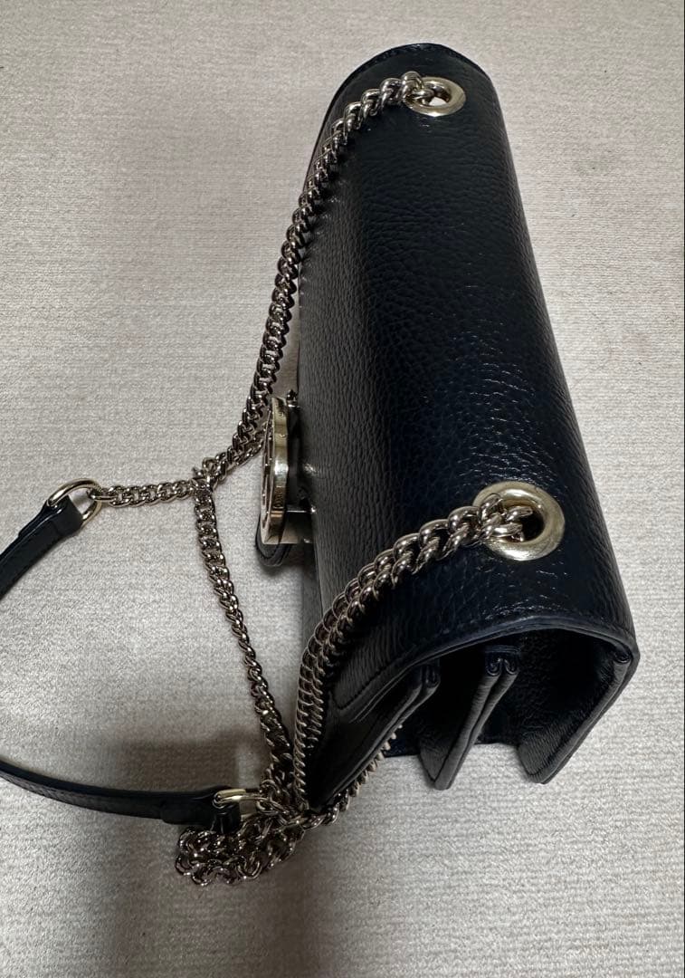 GUCCI インターロッキング ブラック ショルダーバッグ