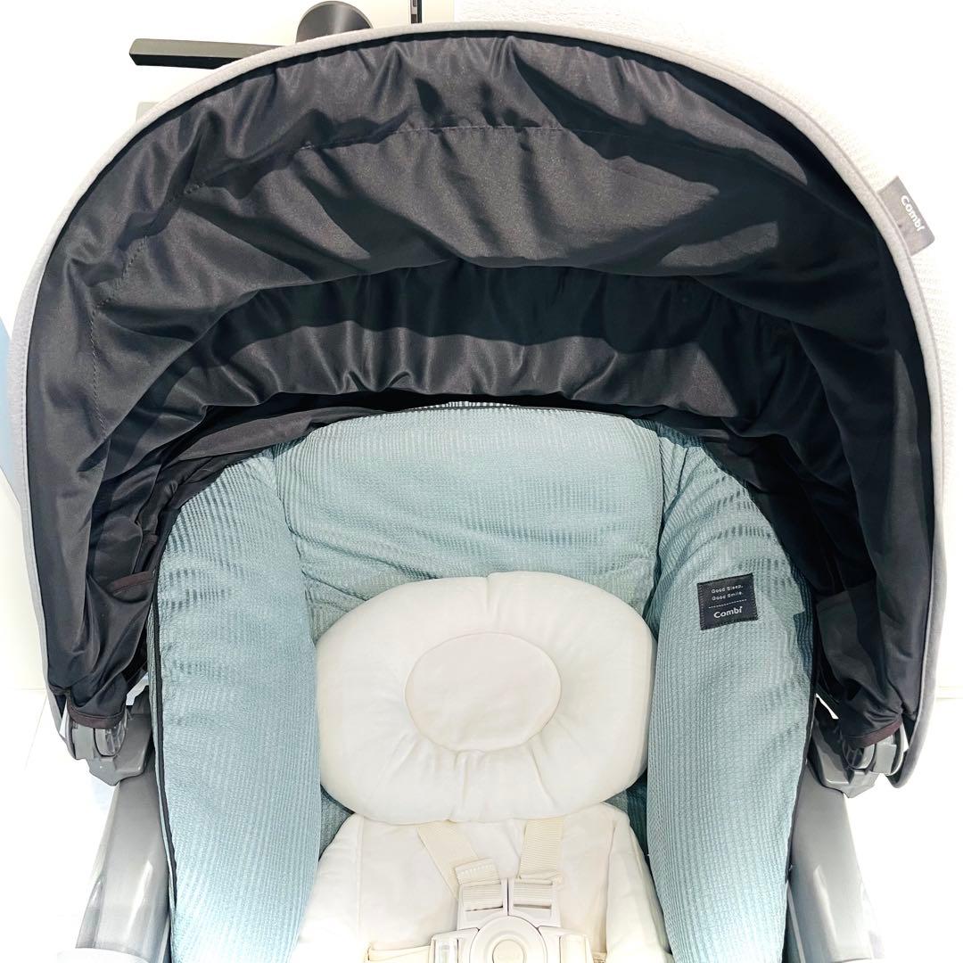 【美品】おまけカバー付★コンビネムリラオートスイングBEDiスリープシェルブルー