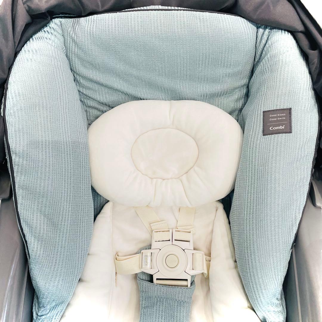 【美品】おまけカバー付★コンビネムリラオートスイングBEDiスリープシェルブルー