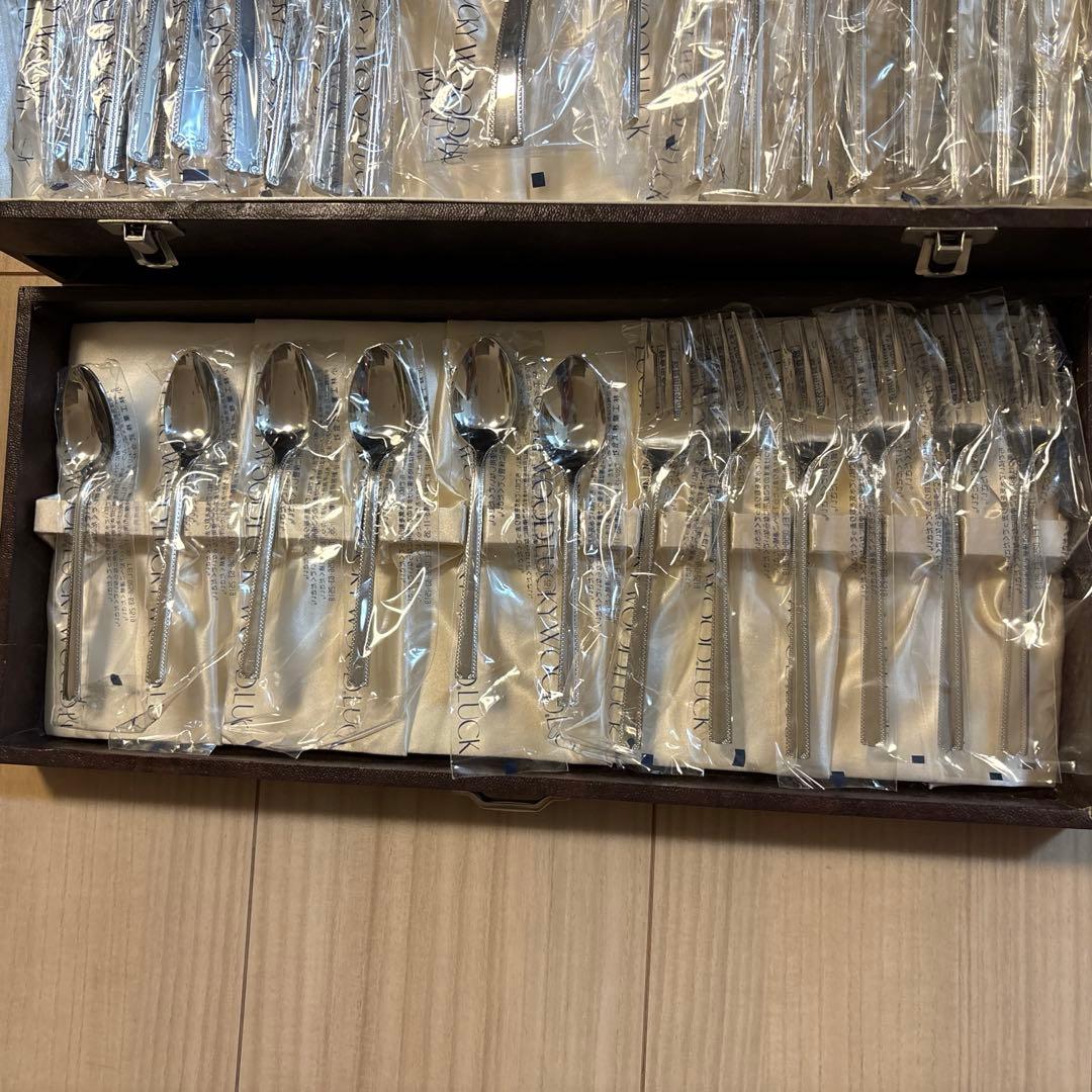 ラッキーウッド　カトラリー53本　ステンレス　18-12 6客セット