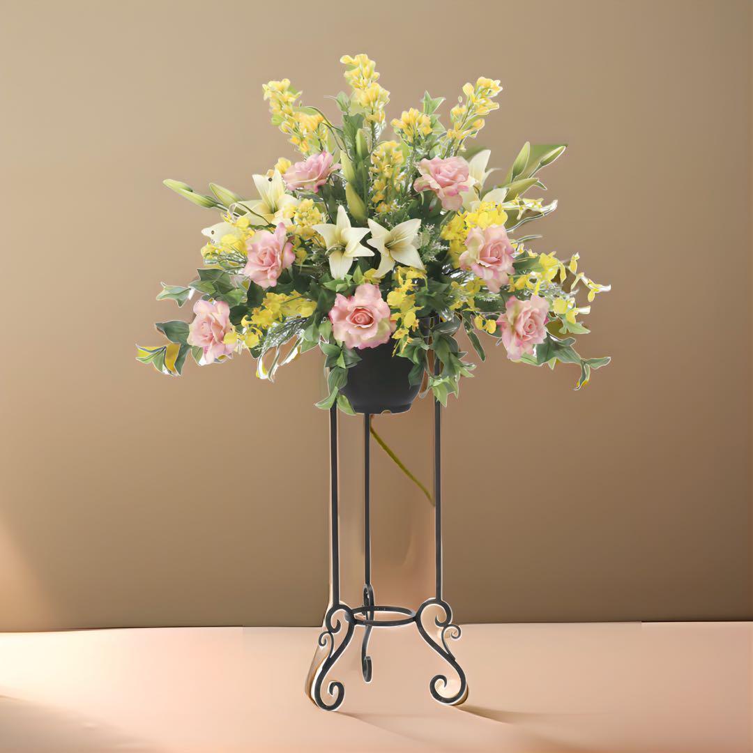 光触媒　人工観葉植物　フェイクグリーン　フレッシュローズスタンド1.2m