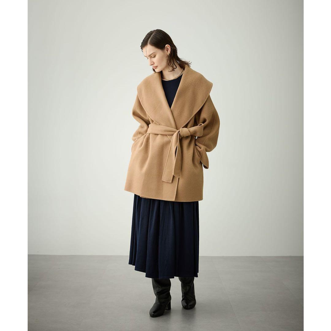 N.O.R.Cウールメルトンミドルリバーコート キャメル